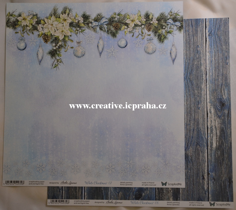 ScrapAndMe BíléVánoce 07/08 30.5x30.5cm 250g/m2